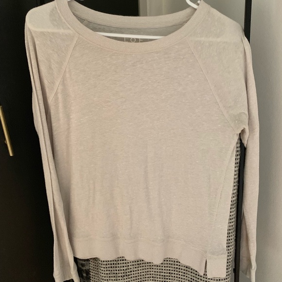 LOFT Tops - Ann Taylor Loft Cream Long Sleeve T-shirt